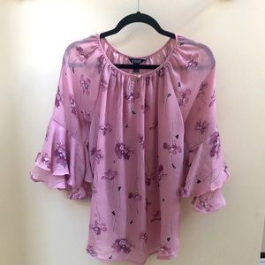 Pink floral blouse - Chaps - Size Small